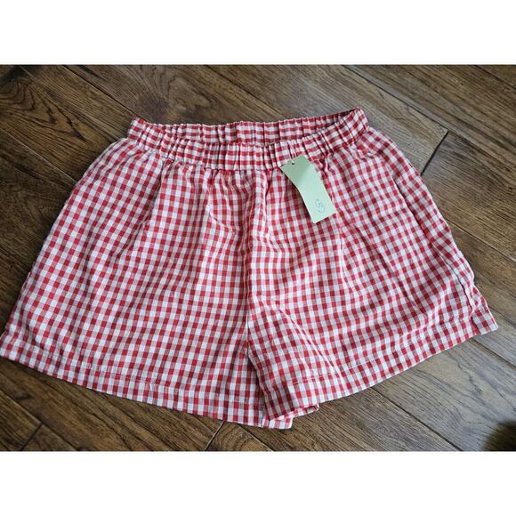 Grey Bandit Pants - Grey Bandit Poolside Red Gingham Shorts Womens Size M NWT Americana USA Summer